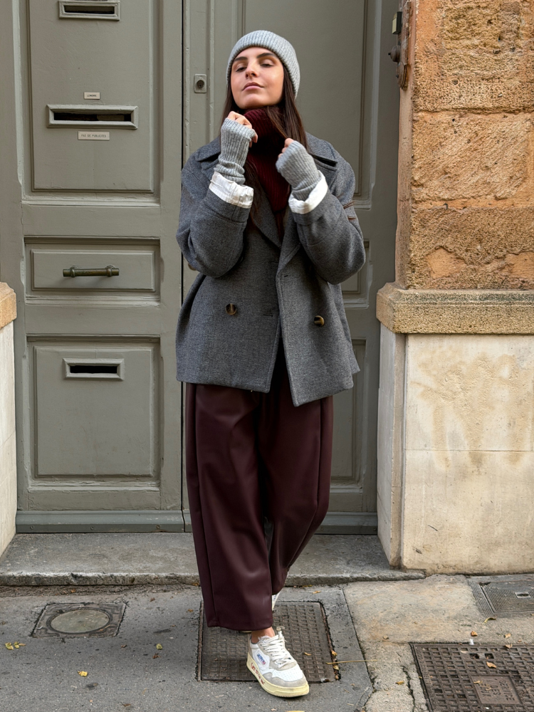 Manteau NATALIA court gris