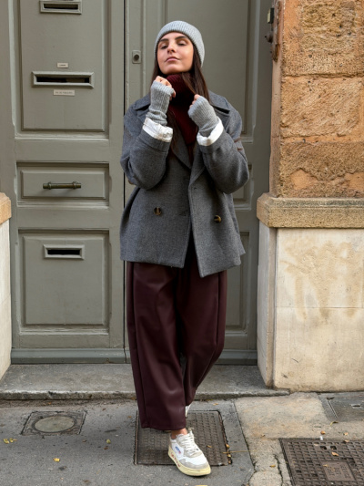 Manteau NATALIA court gris