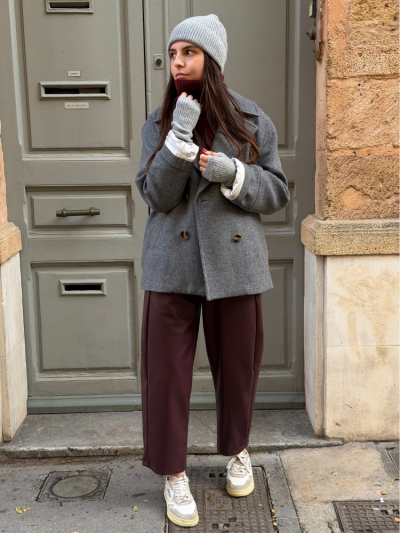 Manteau NATALIA court gris