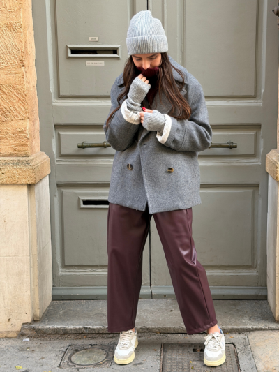 Manteau NATALIA court gris