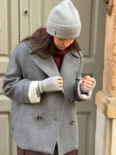 Manteau NATALIA court gris