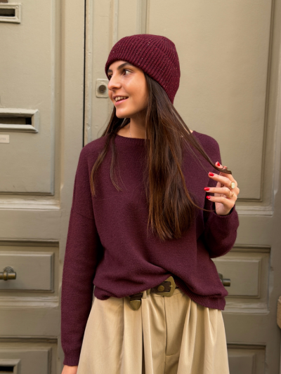 Pull TEDDY lie de vin