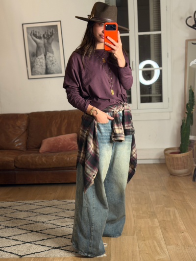 T-shirt PAON prune 2