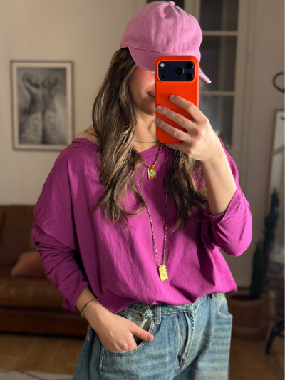 T-shirt NINETTE loose cyclamen