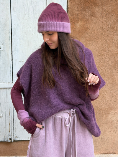 Pull ANDY sans manches violet