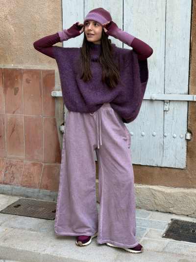 Pull ANDY sans manches violet