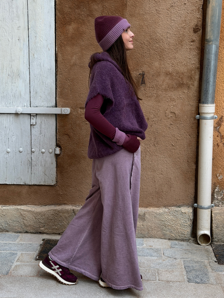 Pull ANDY sans manches violet