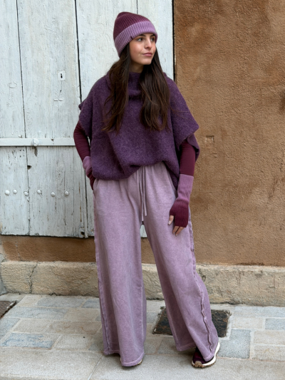 Pull ANDY sans manches violet