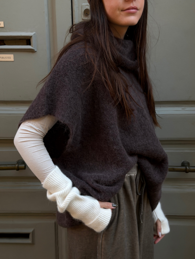 Pull ANDY sans manches choco