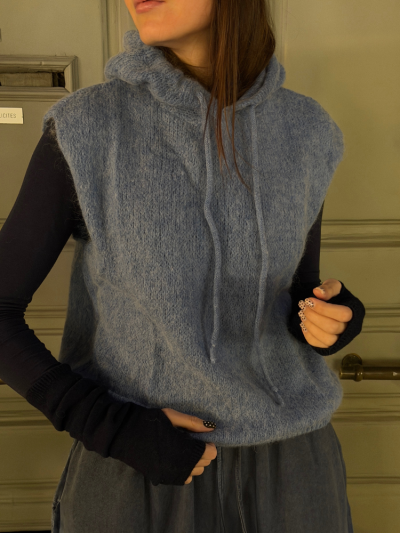 Pull sans manches LARA bleu
