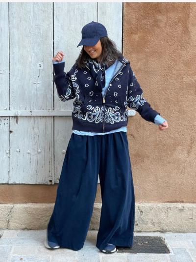 Gilet zippé ANGE bleu marine 2