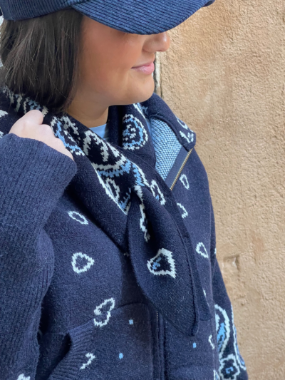 Foulard ANDREA bleu marine 2