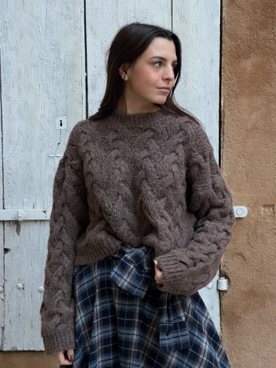 Pull torsade MAXIME taupe