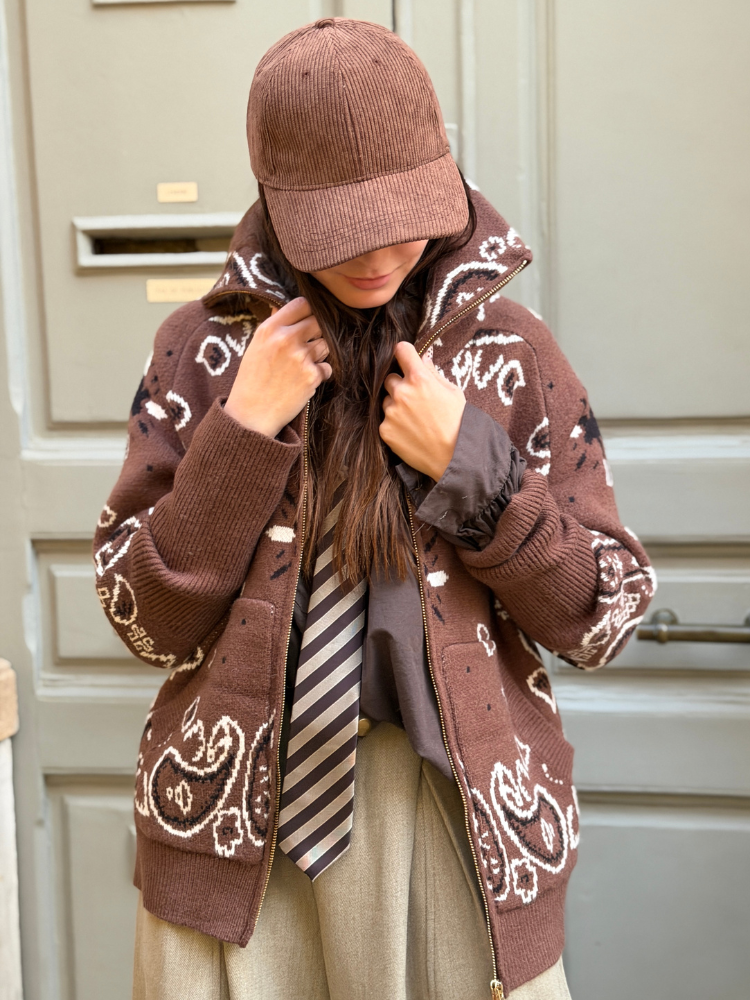 Gilet zippé ANGE marron