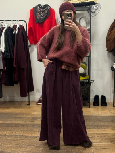 Pantalon VALENTINA prune 2