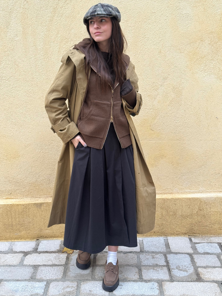 Gilet zippé KARA choco à capuche