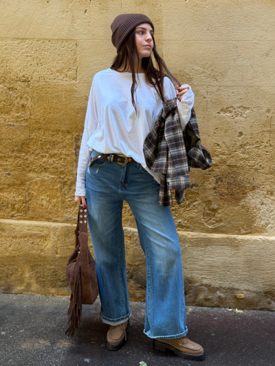 T-shirt NINETTE loose blanc