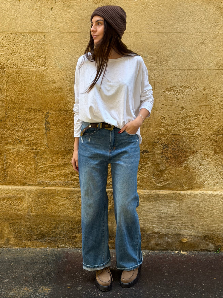 T-shirt NINETTE loose blanc