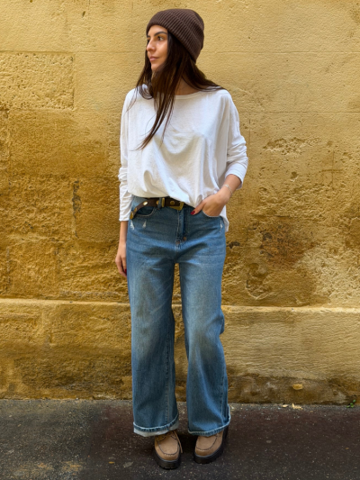 T-shirt NINETTE loose blanc