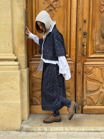 Chemise ANDY marine à clous 2