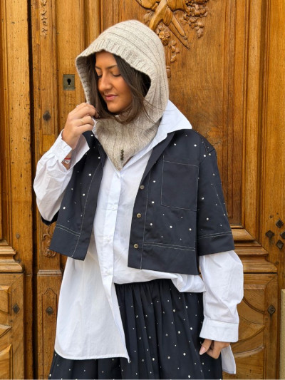 Chemise ANDY marine à clous