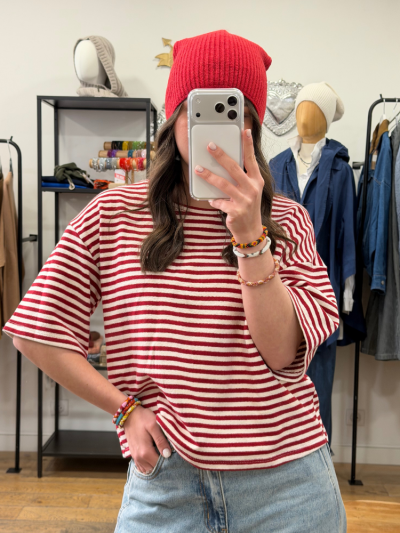 T-shirt TOINE marinière rouge