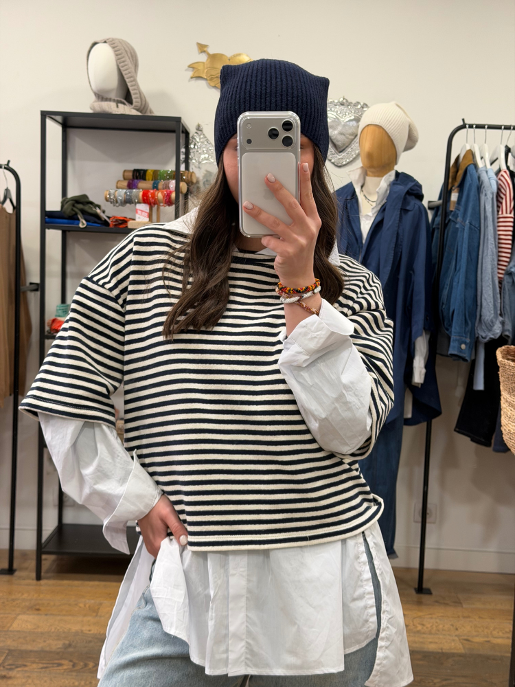 T-shirt TOINE marinière bleu