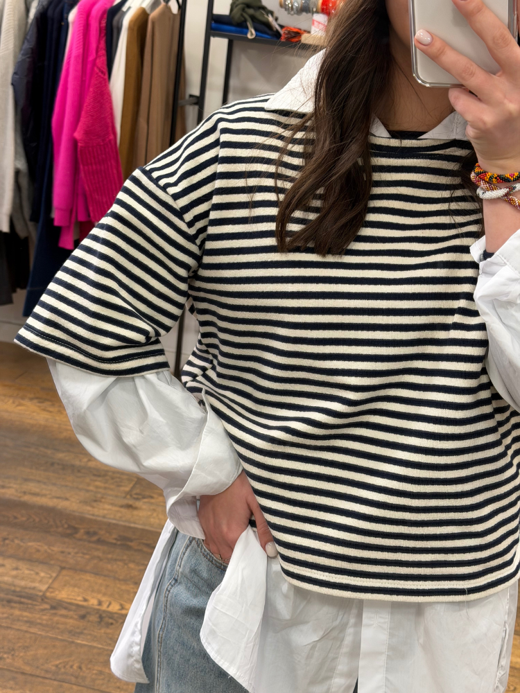 T-shirt TOINE marinière bleu