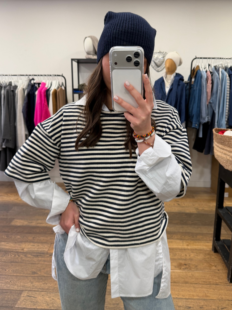 T-shirt TOINE marinière bleu