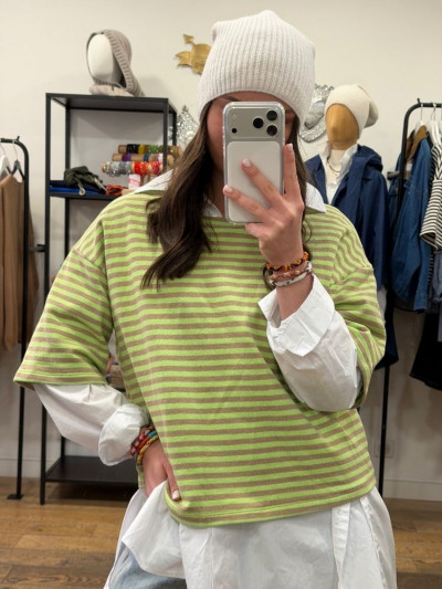 T-shirt TOINE marinière vert