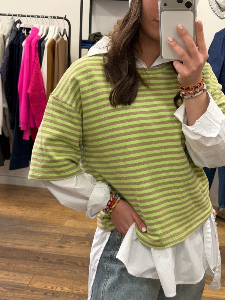 T-shirt TOINE marinière vert