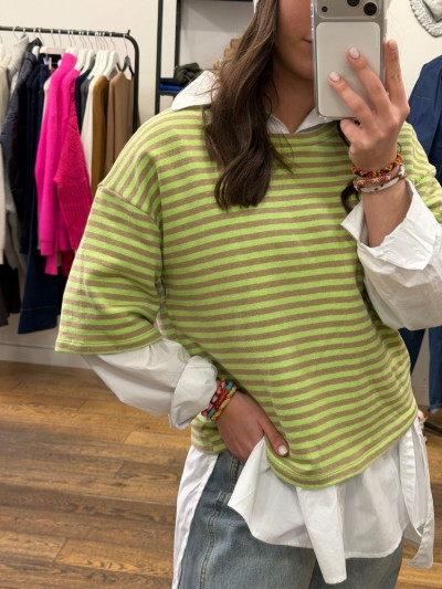 T-shirt TOINE marinière vert