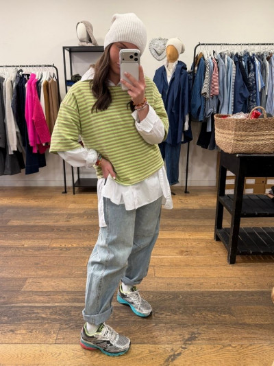 T-shirt TOINE marinière vert