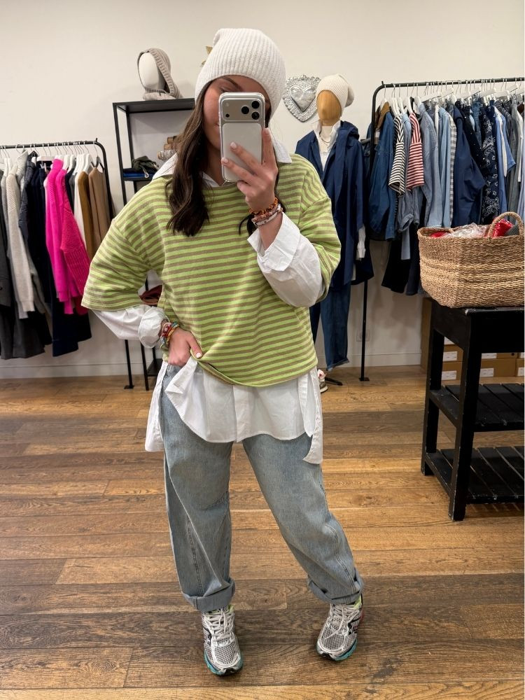 T-shirt TOINE marinière vert