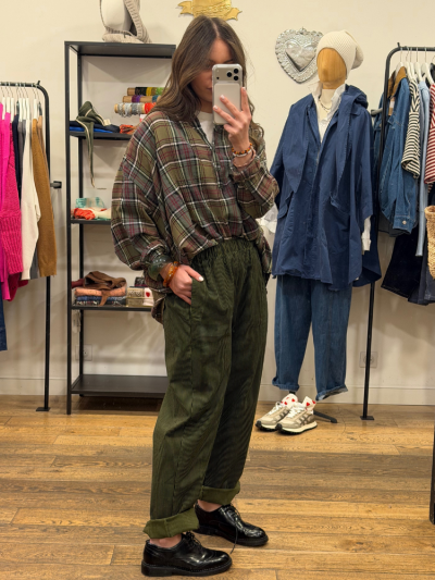 Pantalon RIO rayé kaki 2