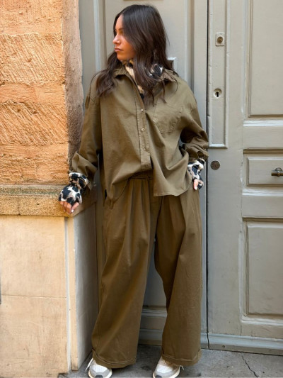 Chemise LUTETIA kaki 2