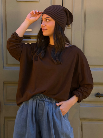 T-shirt NINETTE loose marron