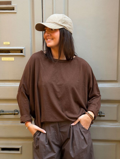 T-shirt NINETTE loose marron
