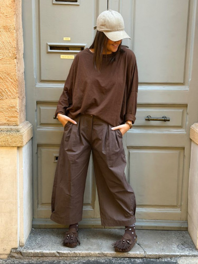 T-shirt NINETTE loose marron 2