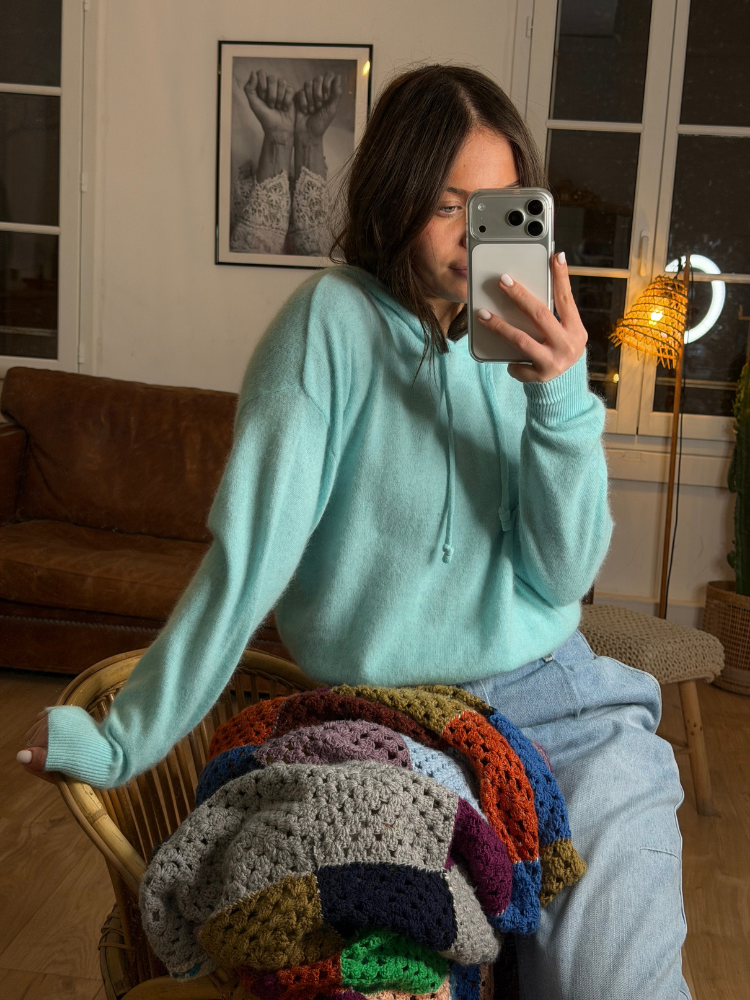 Pull PUEBLO bleu ciel