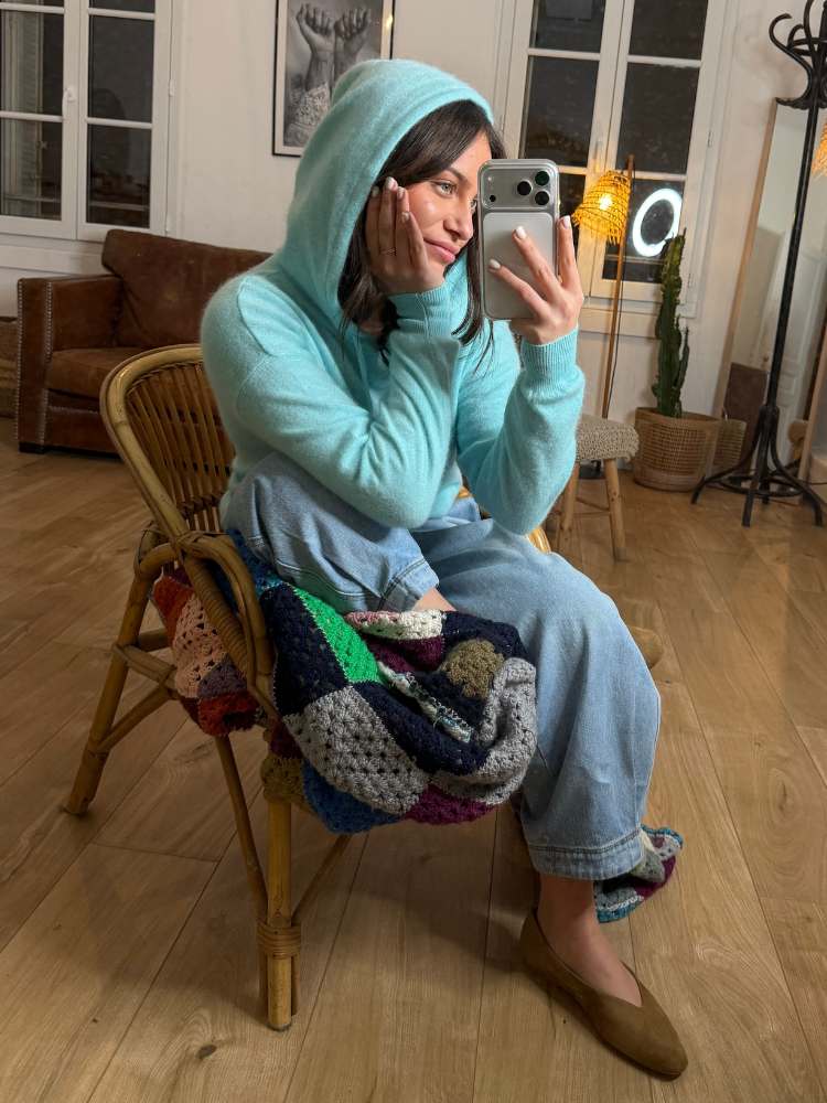 Pull PUEBLO bleu ciel