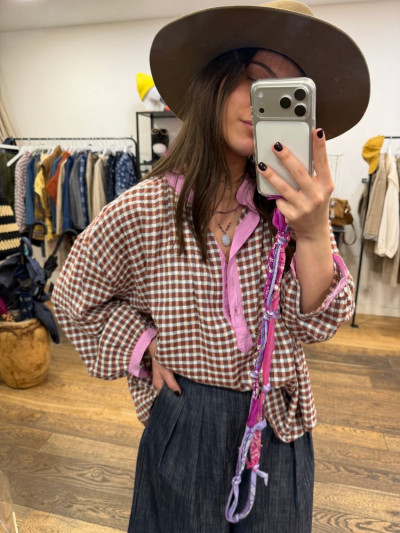 Blouse NIMES carreaux rose