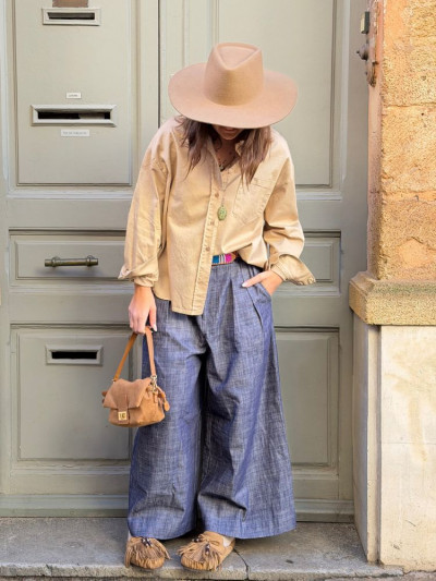 Chemise LUTETIA beige 2