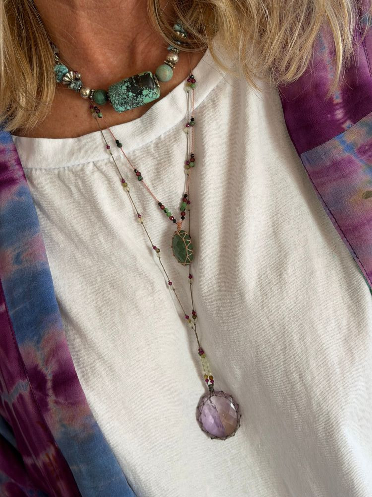 Petit talisman QUARTZ framboise vert