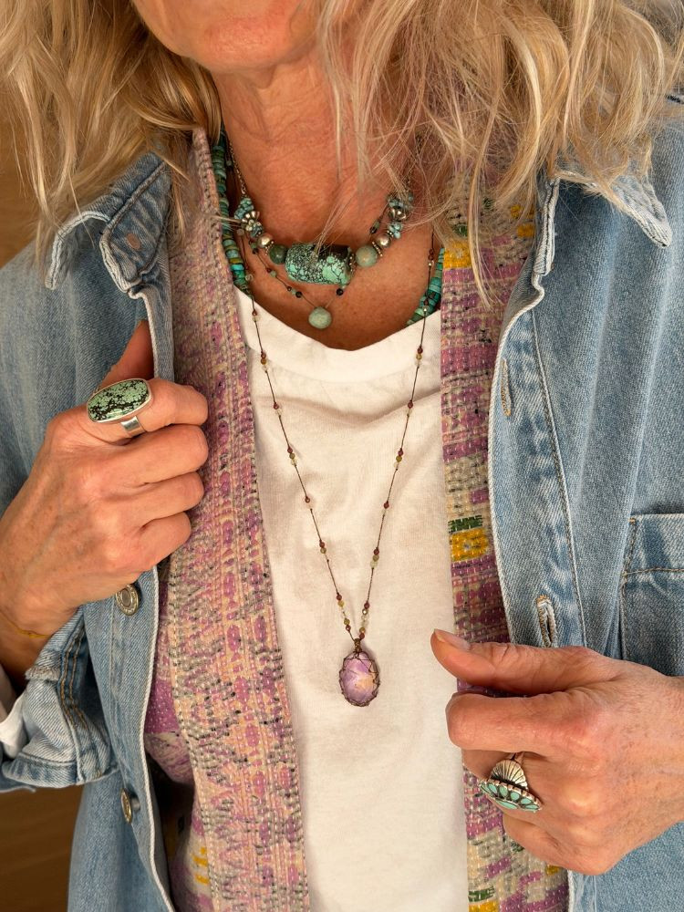 Grand TALISMAN CAPRI amétrine metal