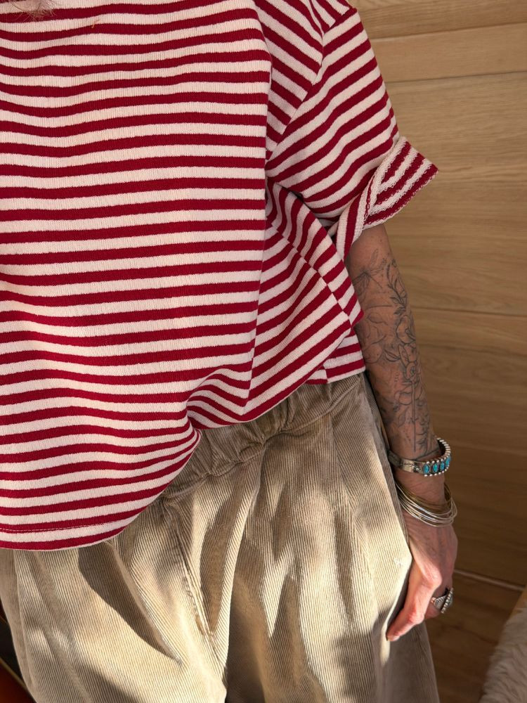 T-shirt TOINE marinière rouge