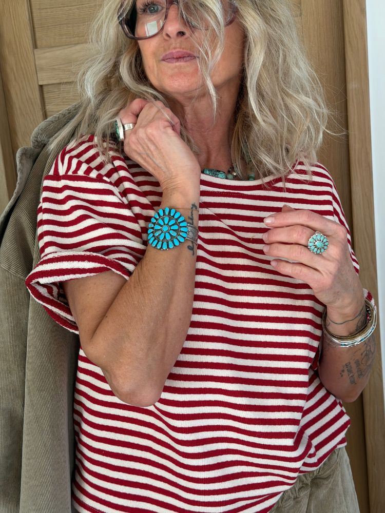 T-shirt TOINE marinière rouge