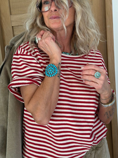 T-shirt TOINE marinière rouge