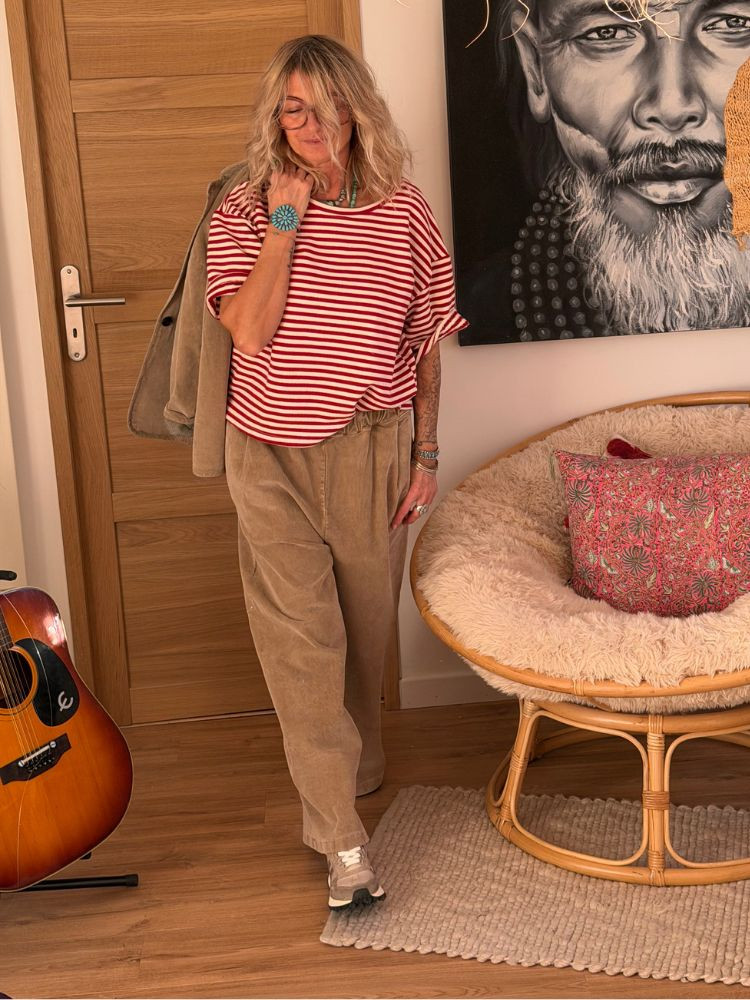 T-shirt TOINE marinière rouge