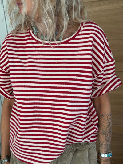 T-shirt TOINE marinière rouge